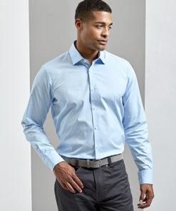 PW244 Men´s Stretch Fit Poplin Long Sleeve Cotton Shirt